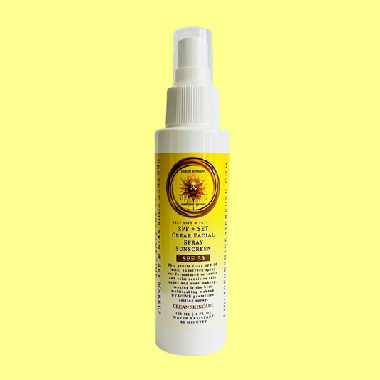 Clear SPF50 Sunscreen Spray | Perfect for on-the-go | Doubles as Makeup Setting Spray too!